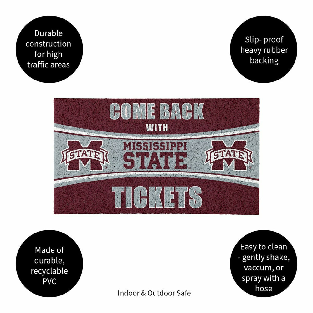 28" x 16" PVC Trapper Mat, Come Back with Tickets, Mississippi State U