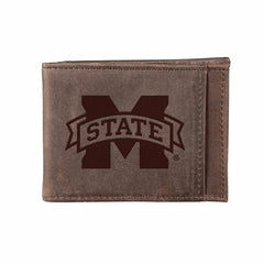 Front Pocket Wallet w/ RFID Blocking, Mississippi State University, Br