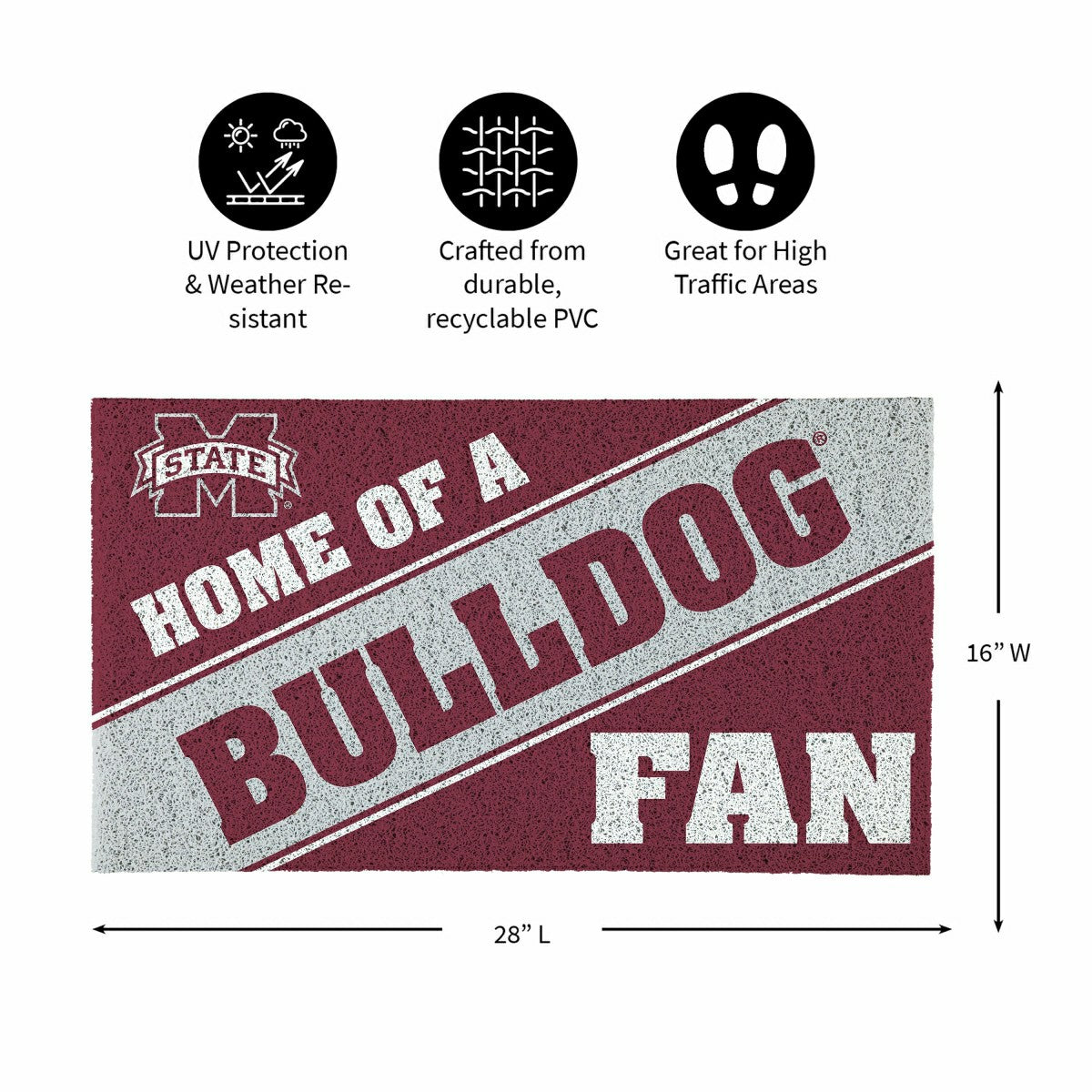 Mississippi State University, PVC Mat COLOR, Home of a Fan