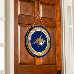 Montana State University Round Door Décor with Hanging Rope, 18x18