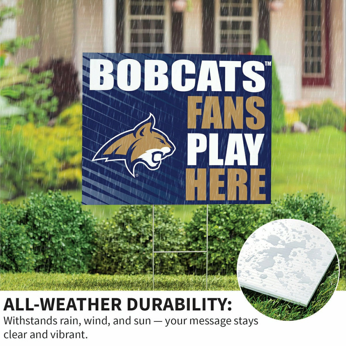 Montana State University Coroplast Yard Sign "Fans Play Here"