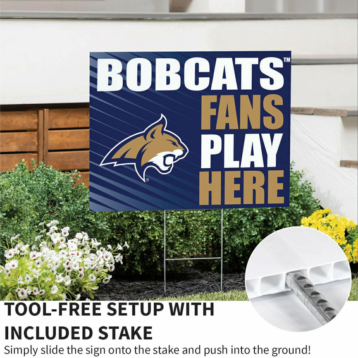 Montana State University Coroplast Yard Sign "Fans Play Here"
