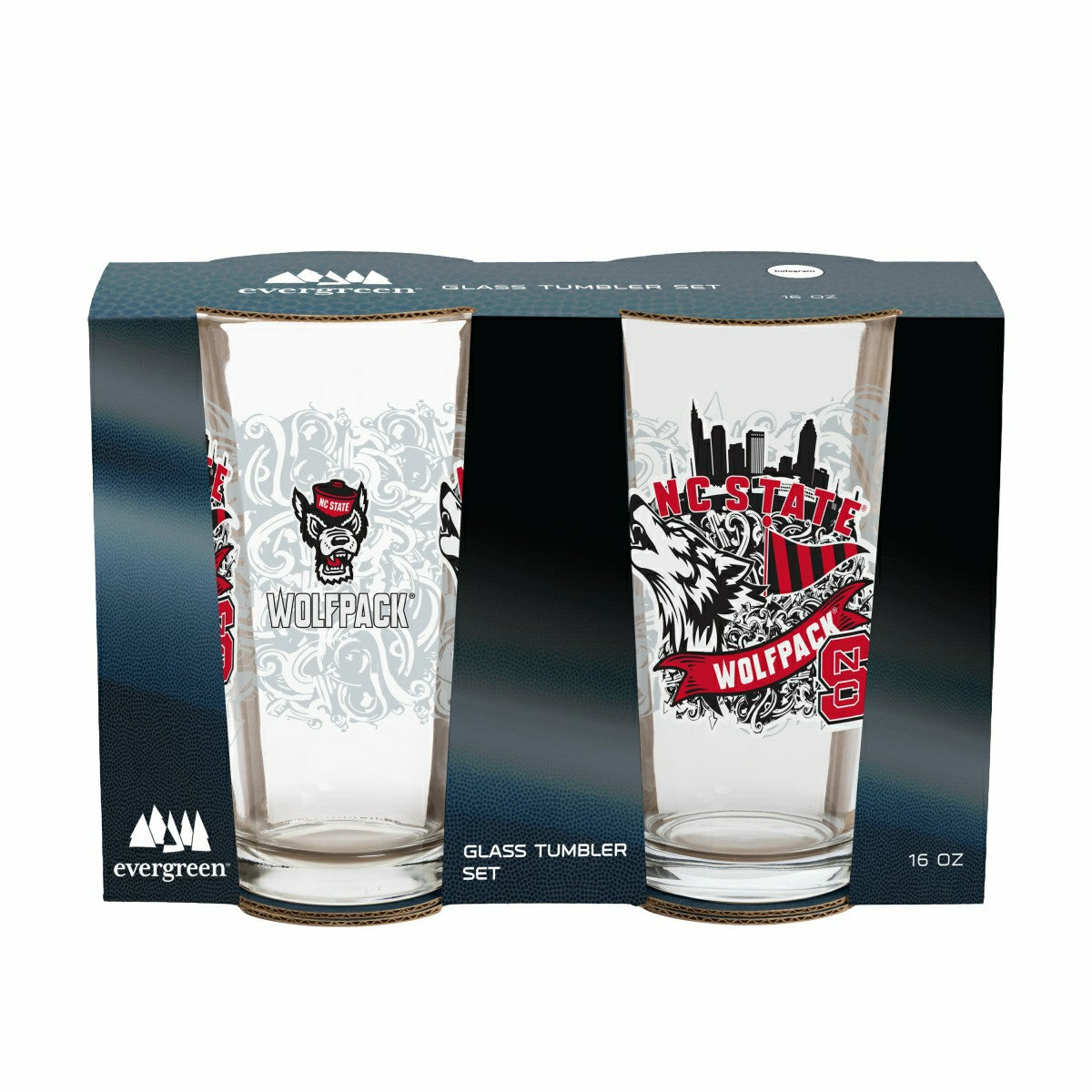 North Carolina State University 16oz Glass pint, Set of 2