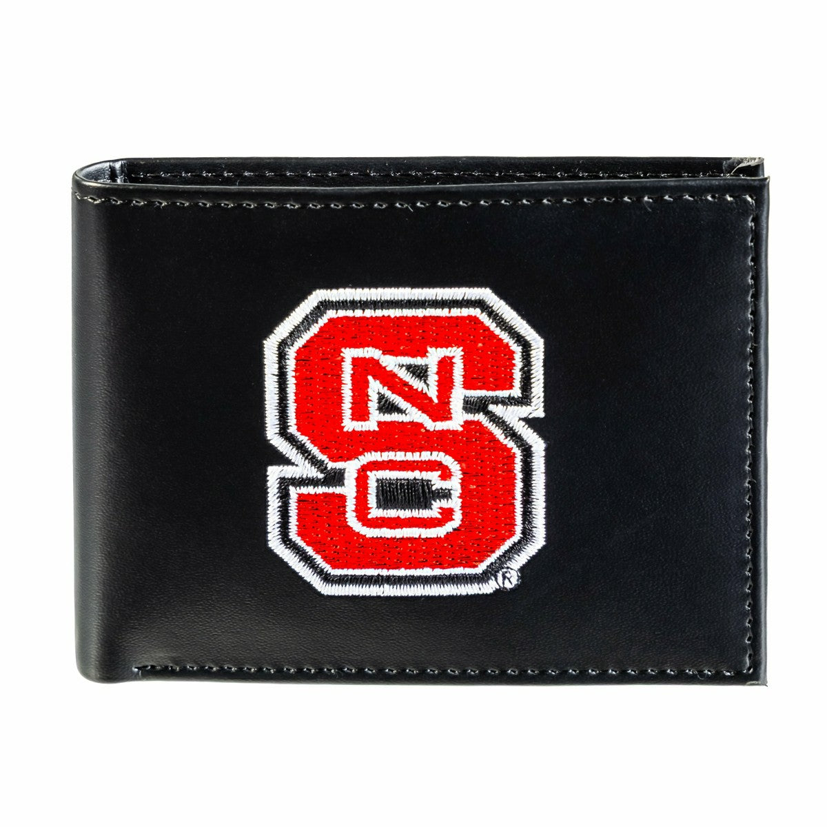 North Carolina State University Black Bi-Fold Embroidered Wallet w/ RFID Blocking