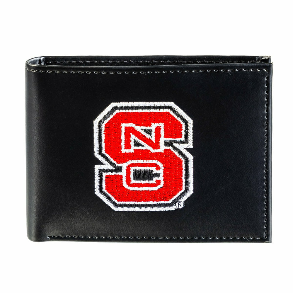 North Carolina State University Black Bi-Fold Embroidered Wallet w/ RFID Blocking