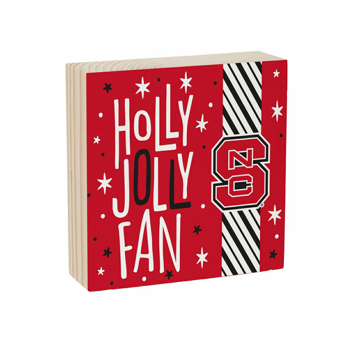North Carolina State University Block, Holiday, 6x6