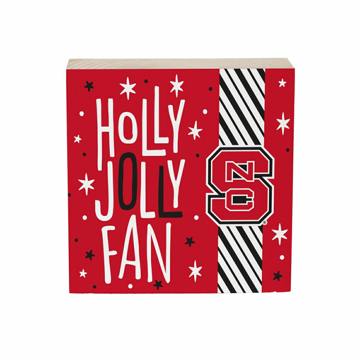 North Carolina State University Block, Holiday, 6x6