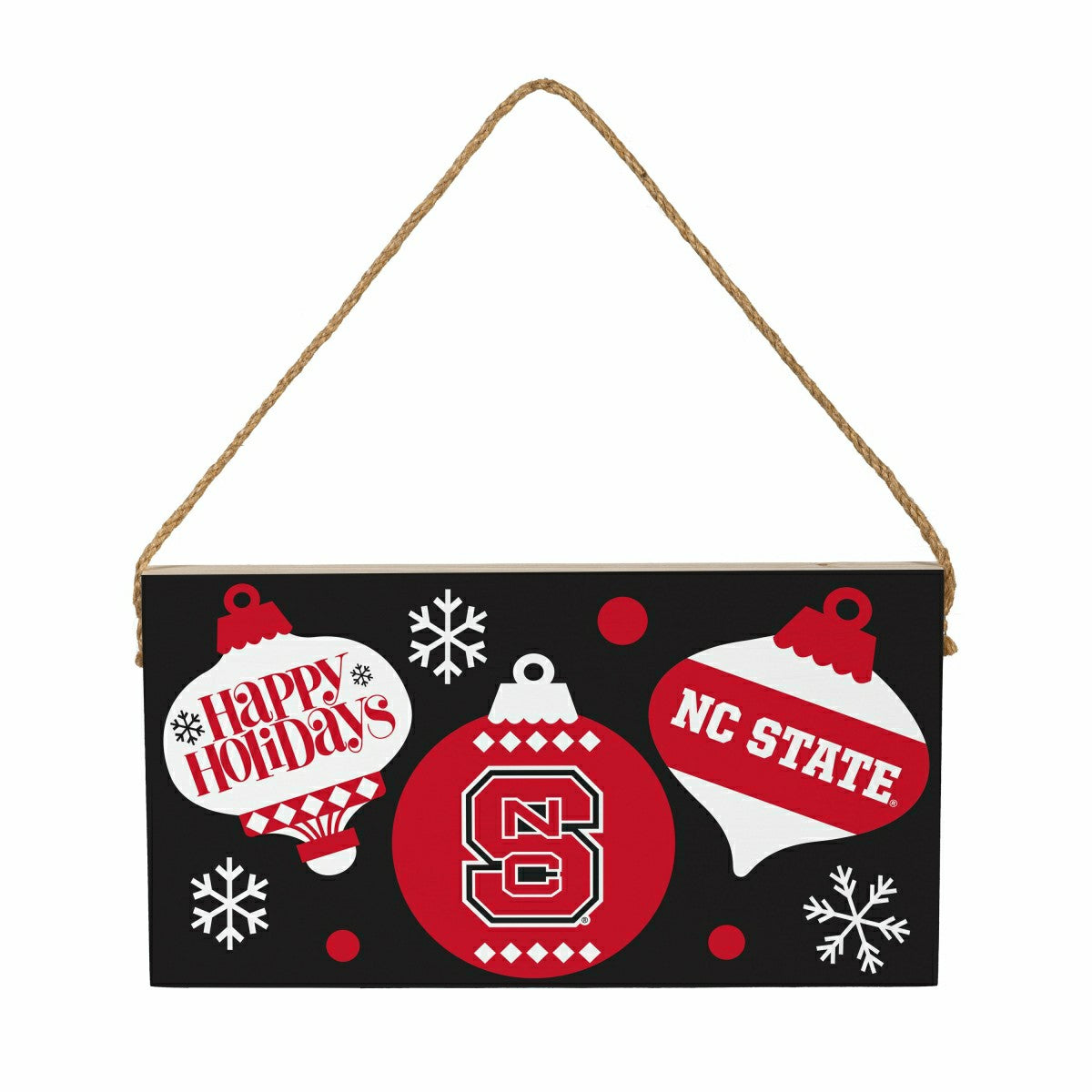 North Carolina State University Holiday Wood Wall Sign, 6x11