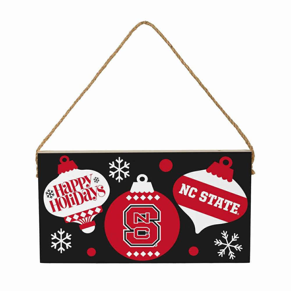 North Carolina State University Holiday Wood Wall Sign, 6x11