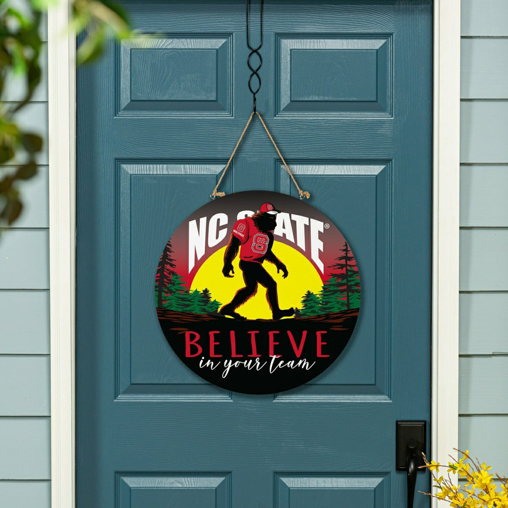 North Carolina State University Bigfoot Round Door Décor with Hanging