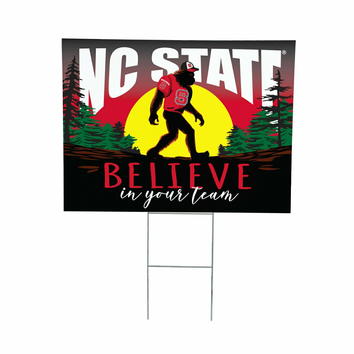 North Carolina State University Yard Sign, Bigfoot