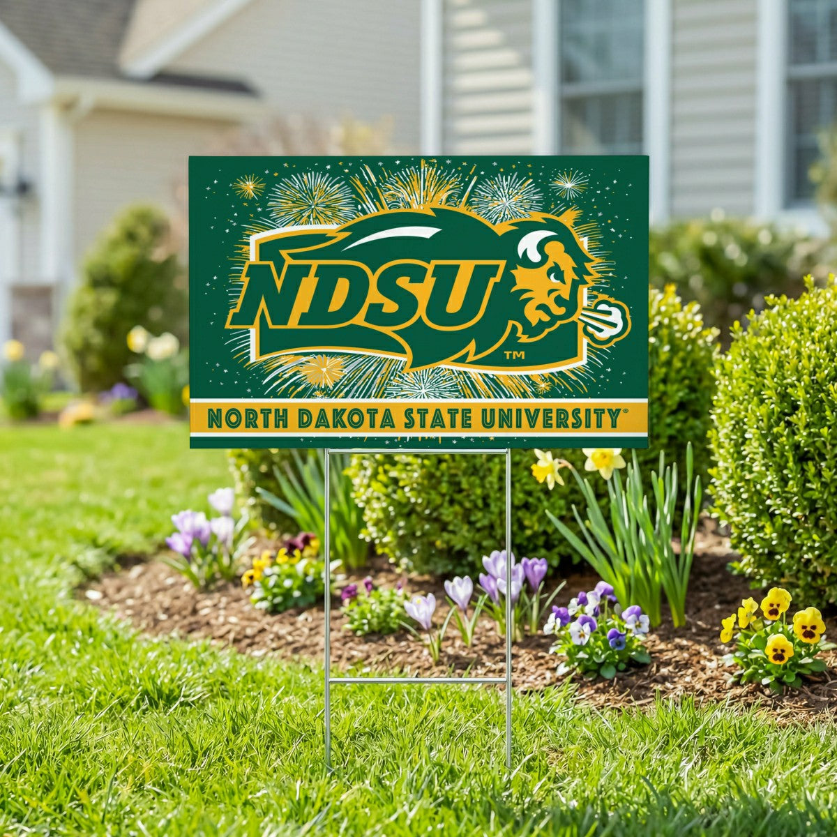 North Dakota State University Yard Sign, Patriotic