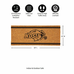North Dakota State University Extra Large One Color Coir Mat, 60"x24"