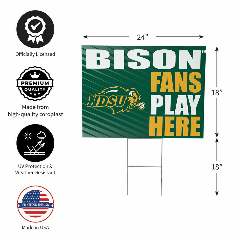 North Dakota State University Coroplast Yard Sign "Fans Play Here"