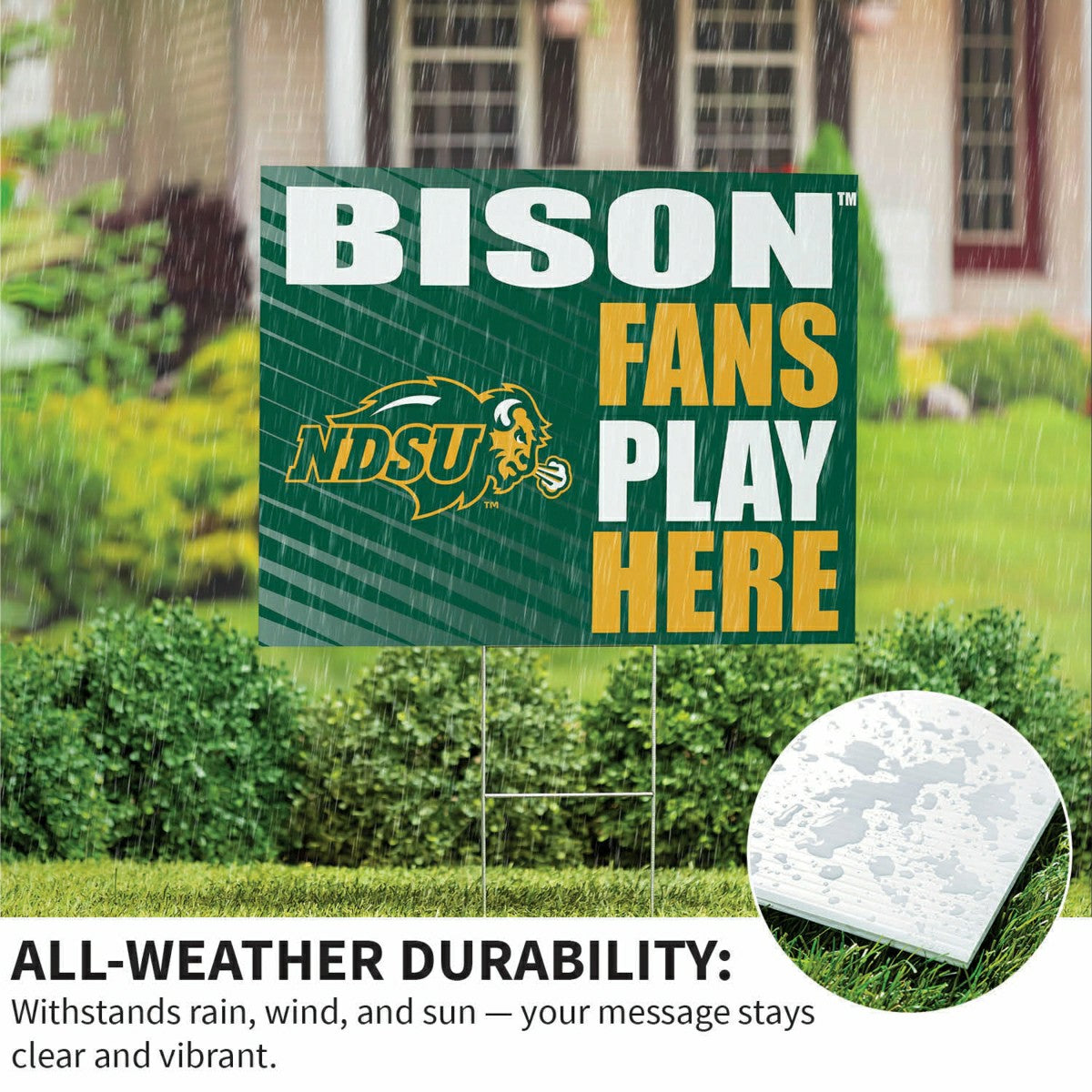 North Dakota State University Coroplast Yard Sign "Fans Play Here"