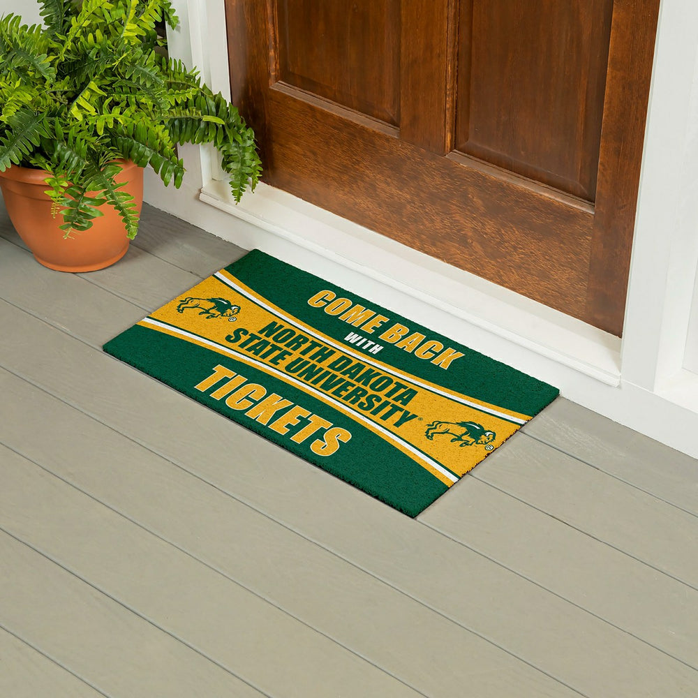 28" x 16" PVC Trapper Mat, Come Back with Tickets, North Dakota State