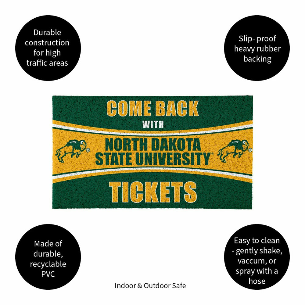 28" x 16" PVC Trapper Mat, Come Back with Tickets, North Dakota State