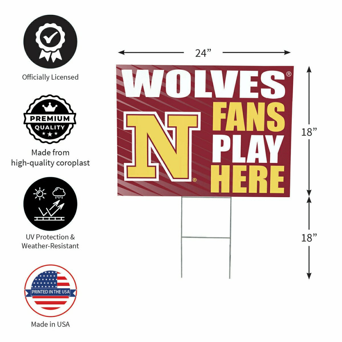 Northern State University Coroplast Yard Sign "Fans Play Here"
