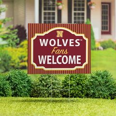 Northern State University Coroplast Yard Sign, "Fans Welcome"