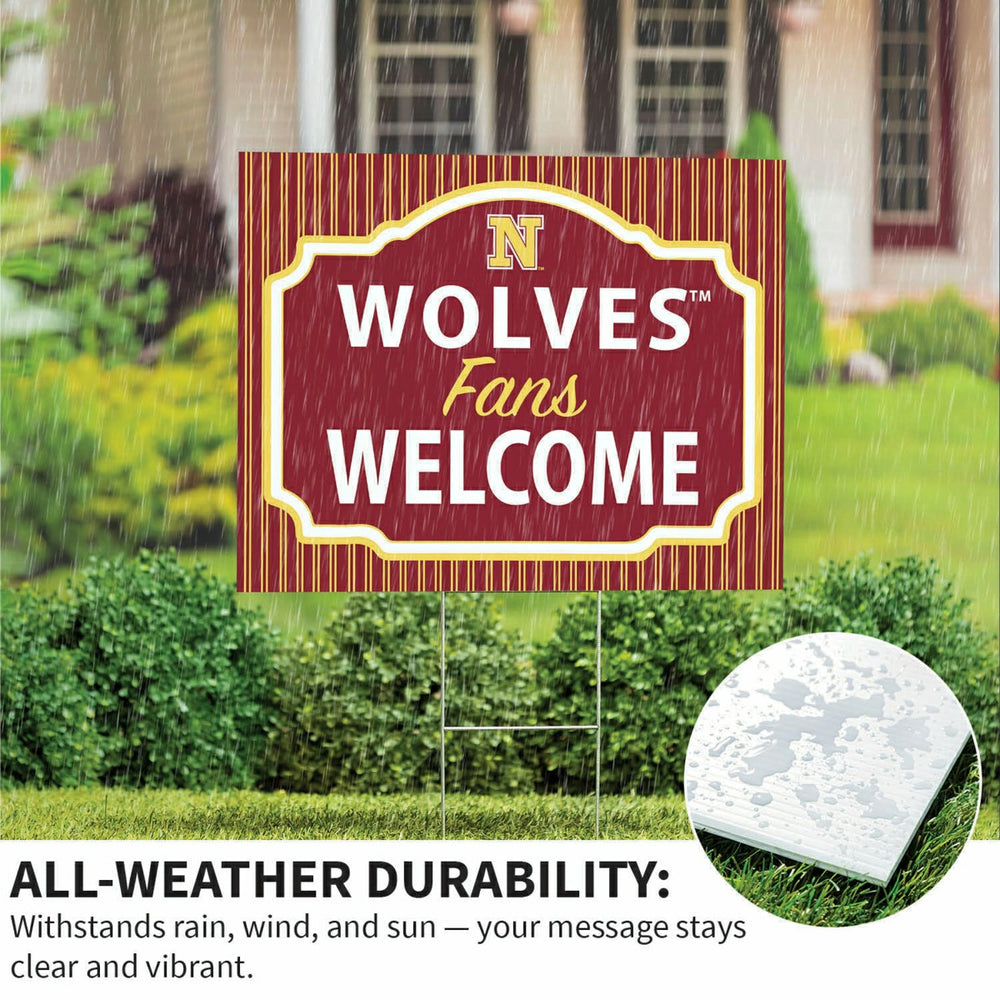 Northern State University Coroplast Yard Sign, "Fans Welcome"