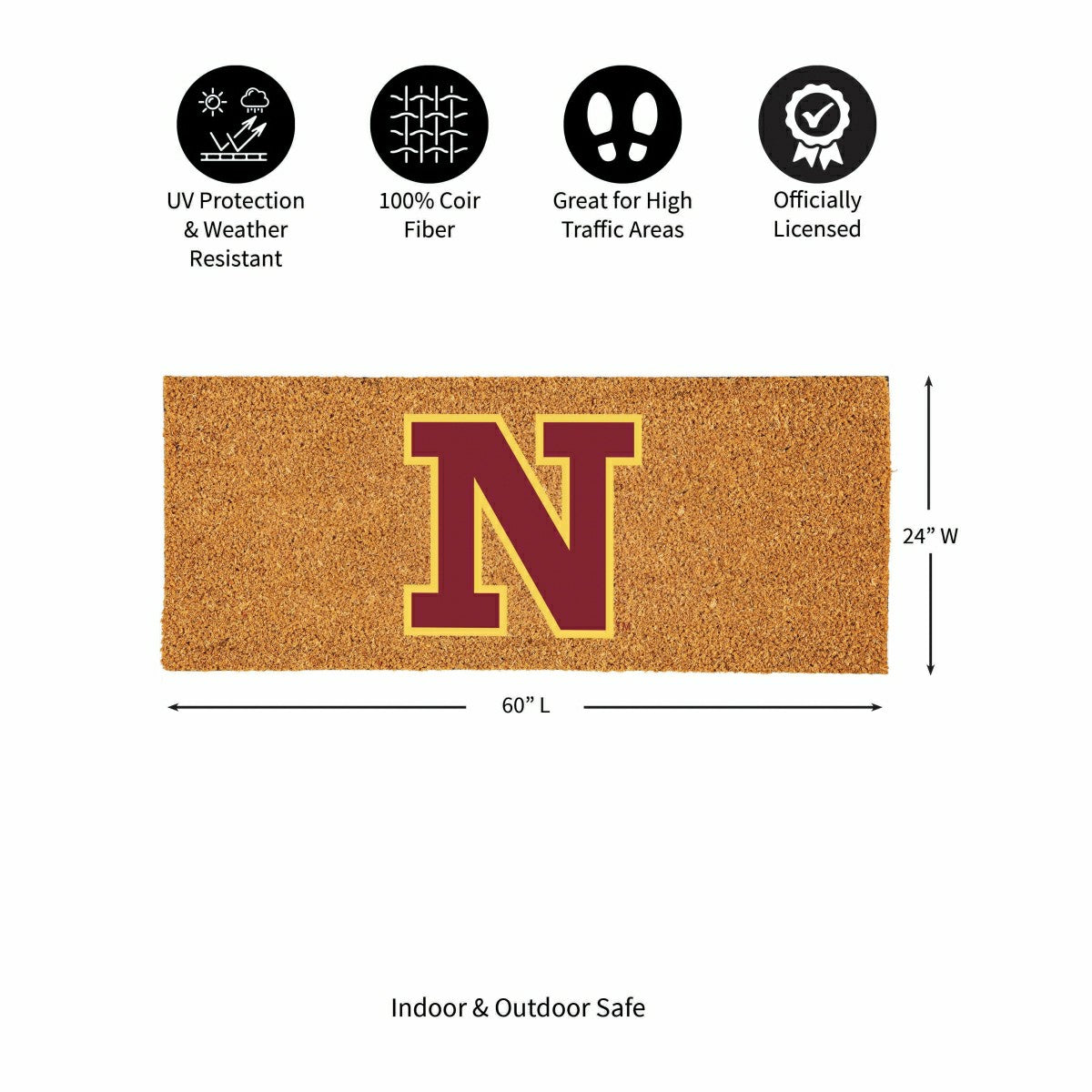 Northern State University Extra Large Full Color Coir Mat, 60"x24"