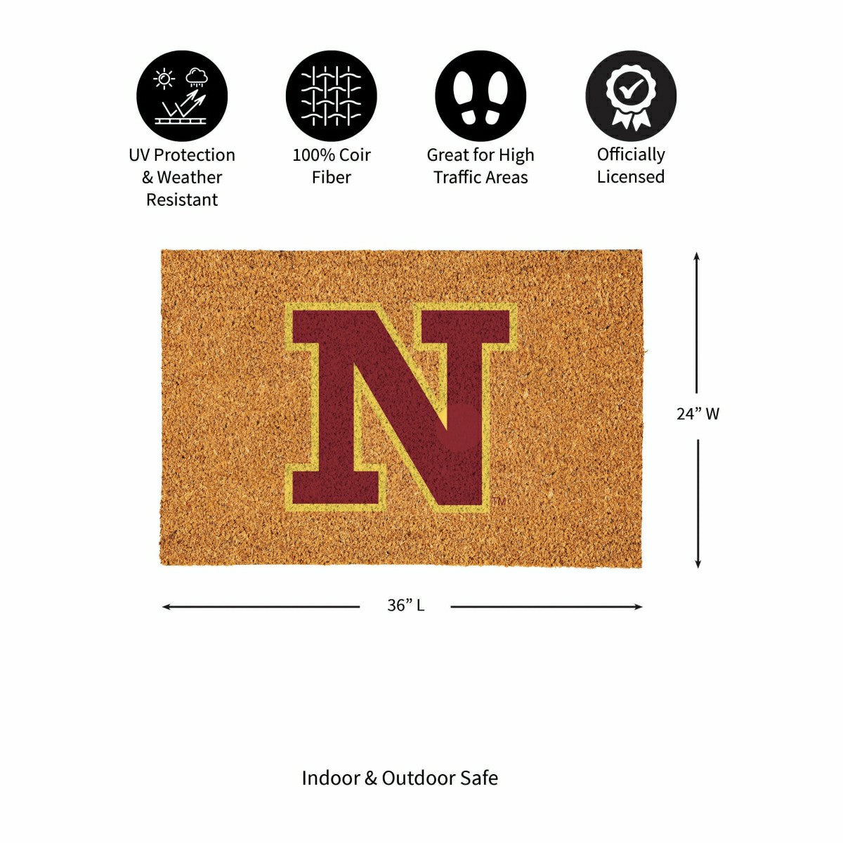 Northern State University Large Full Color Coir Mat, 36"x24"