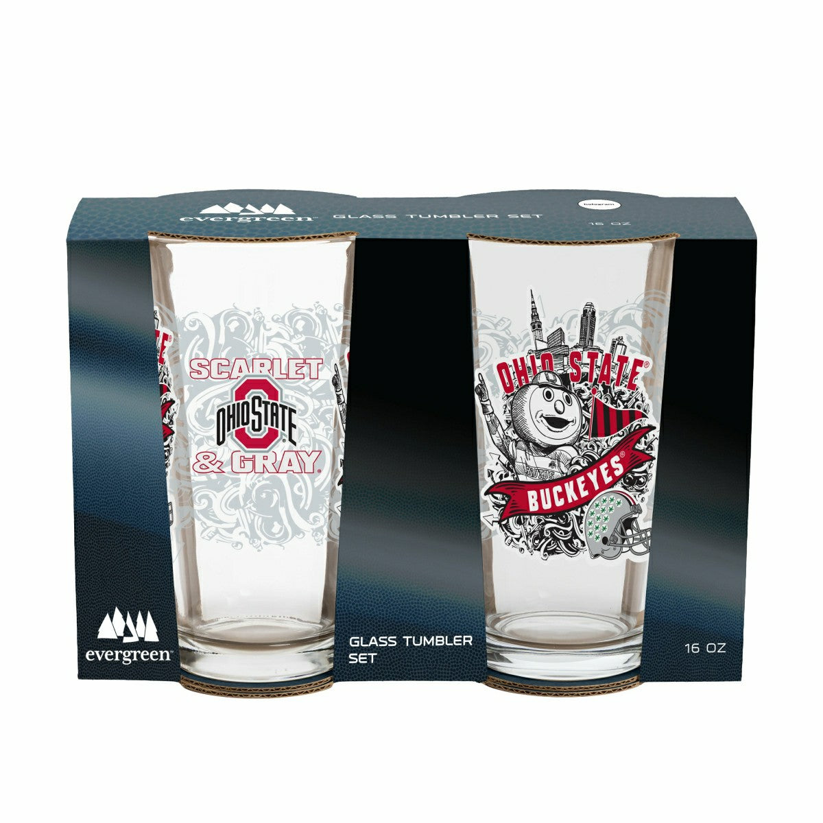 Ohio State University 16oz Glass pint, Set of 2