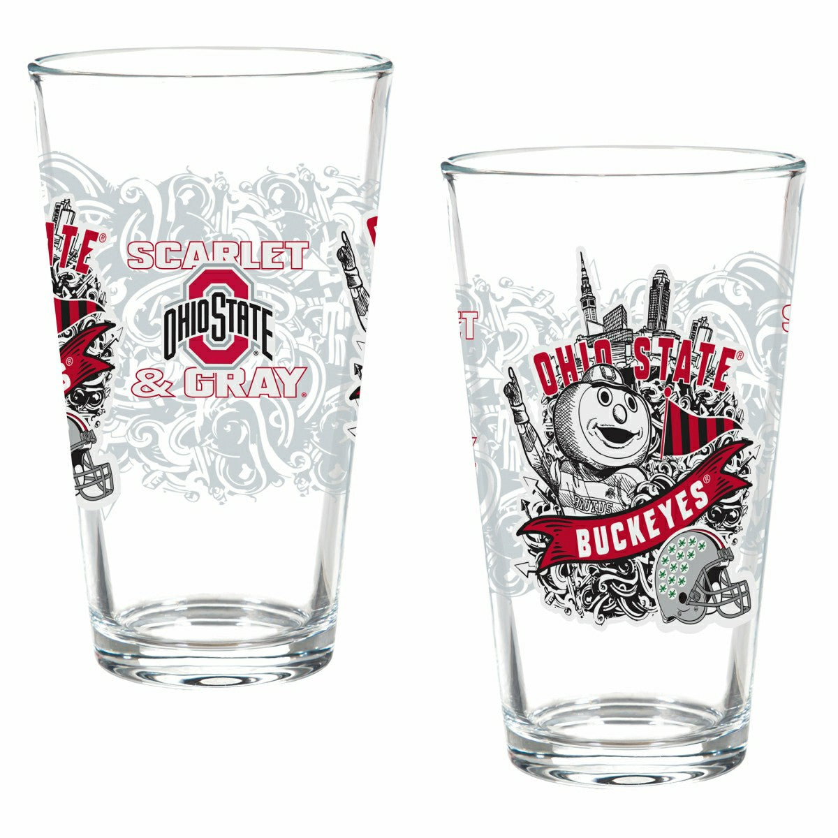 Ohio State University 16oz Glass pint, Set of 2
