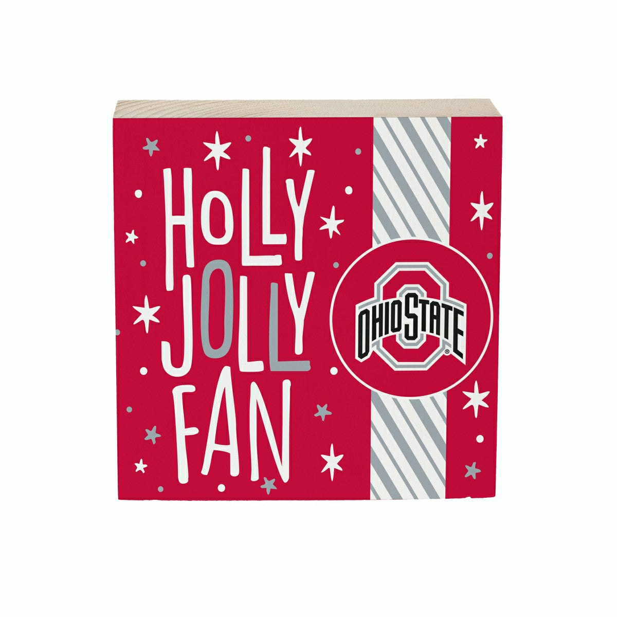 Ohio State University Block, Holiday, 6x6