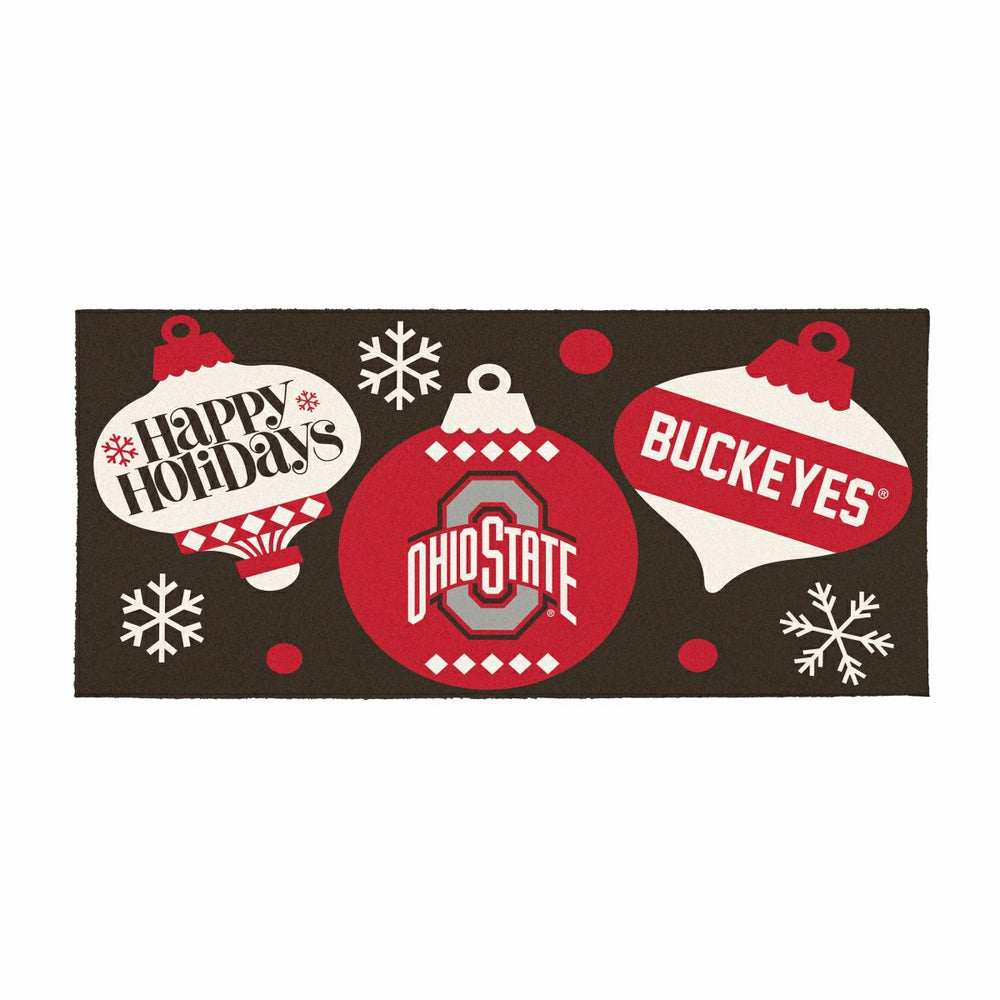 Ohio State University Holiday Flocked Coir Sassafras Switch Mat, 22"x1