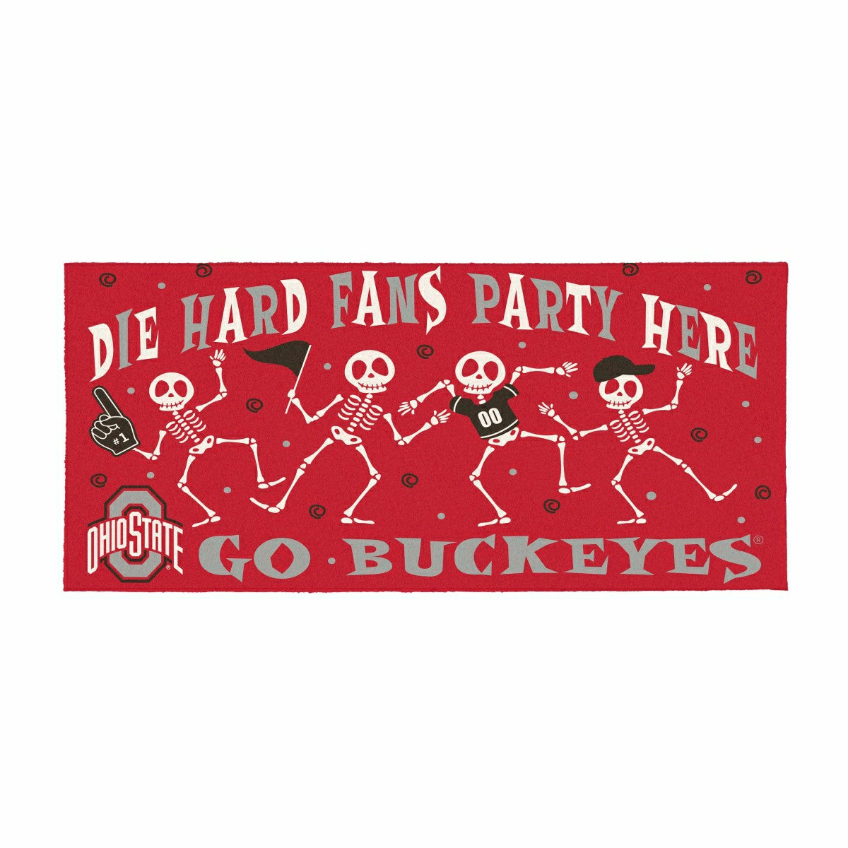 Ohio State University Flocked Coir Halloween Sassafras Switch Mat, 22"