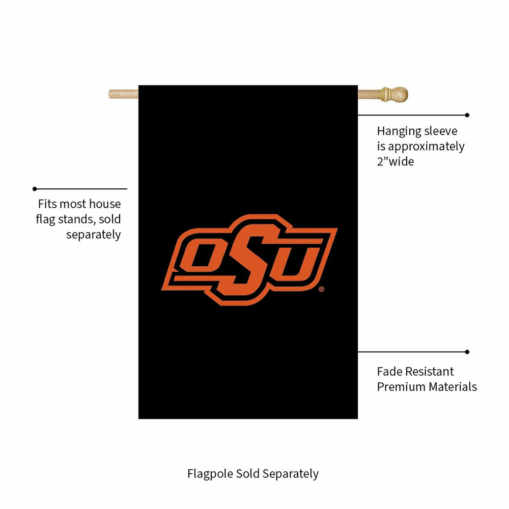 Oklahoma State University Applique House Flag