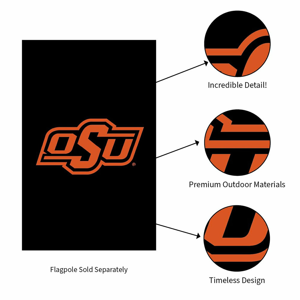 Oklahoma State University Applique House Flag