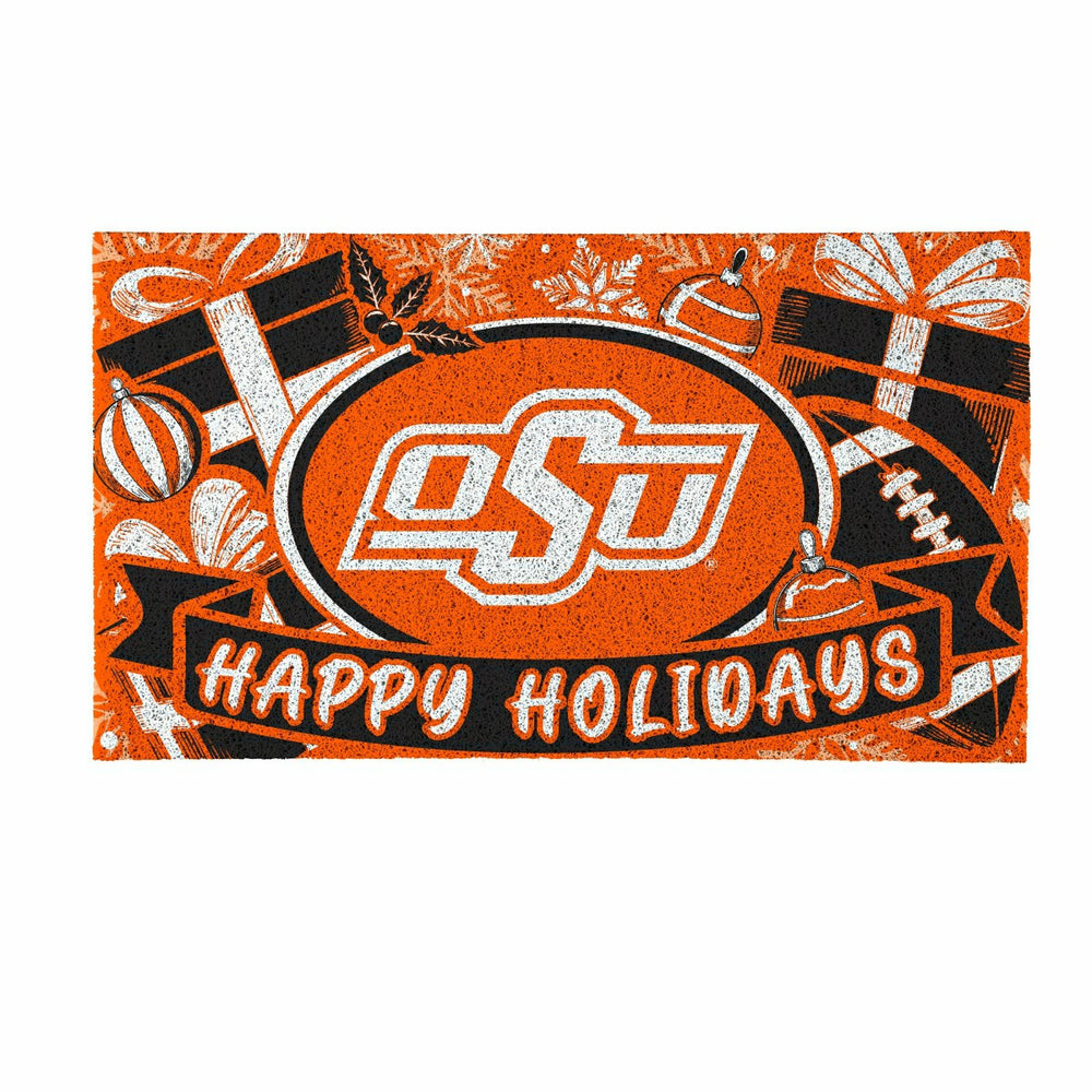 Oklahoma State University Holiday PVC Mat, 28"x16"