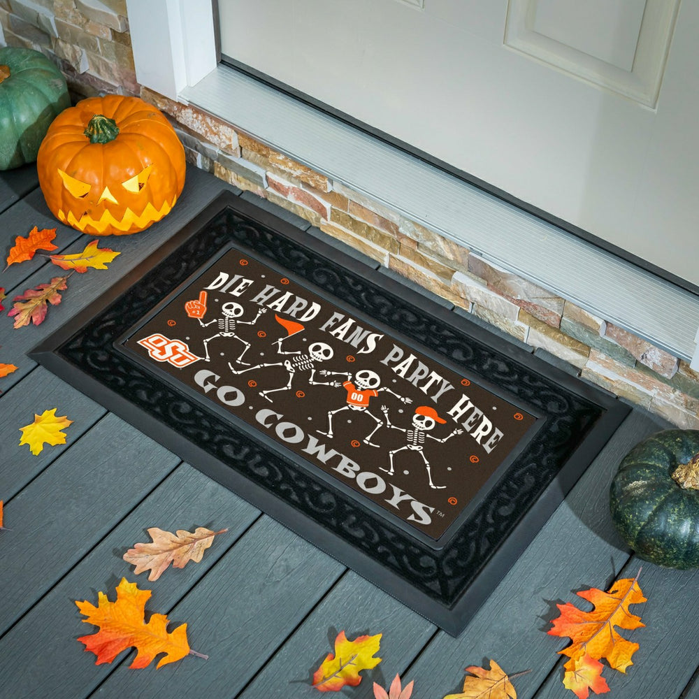 Oklahoma State University Flocked Coir Halloween Sassafras Switch Mat,