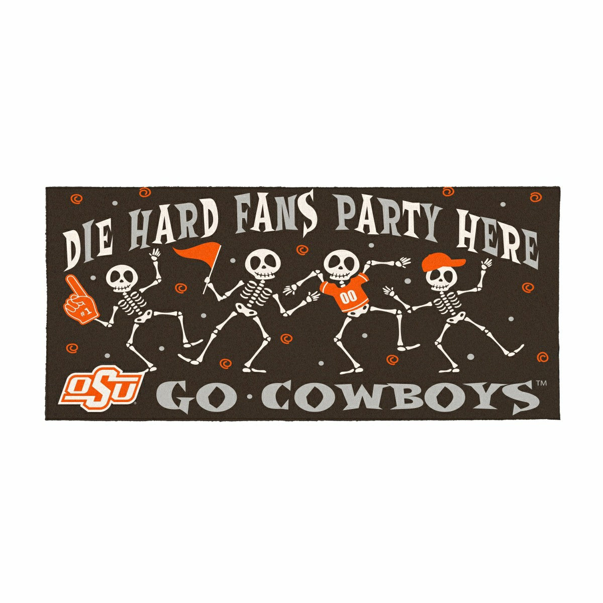 Oklahoma State University Flocked Coir Halloween Sassafras Switch Mat,