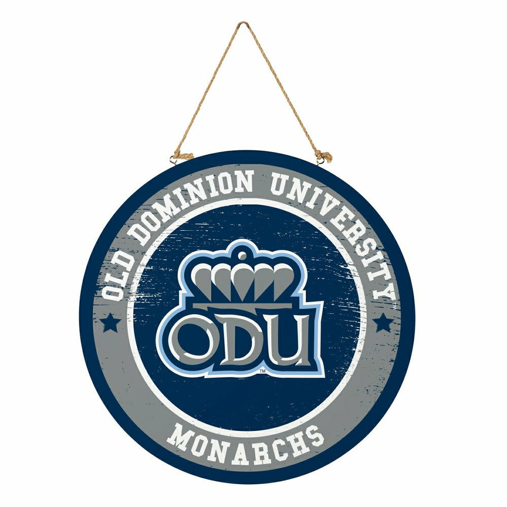 Old Dominion University Round Door Décor with Hanging Rope, 18x18