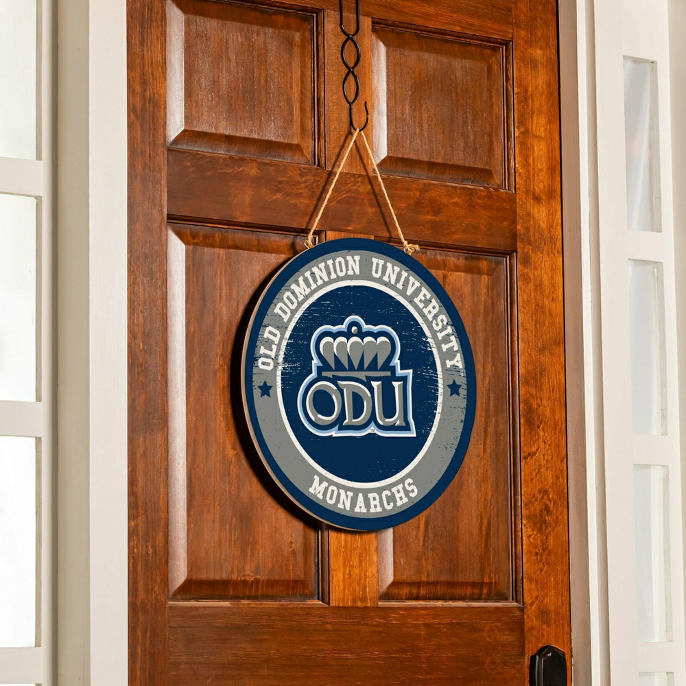 Old Dominion University Round Door Décor with Hanging Rope, 18x18