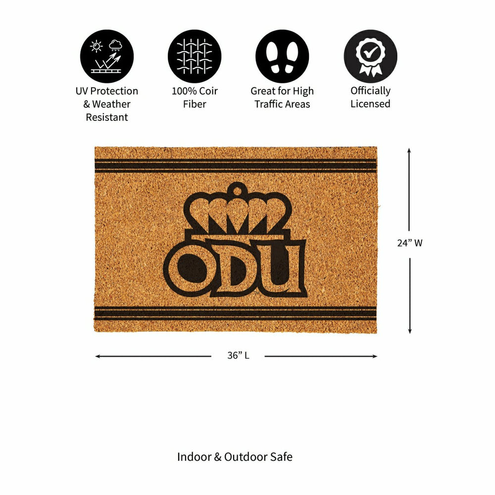 Old Dominion University Large One Color Coir Mat, 36"x24"