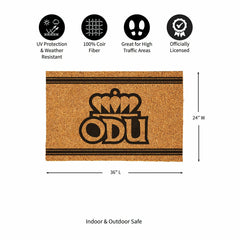 Old Dominion University Large One Color Coir Mat, 36"x24"