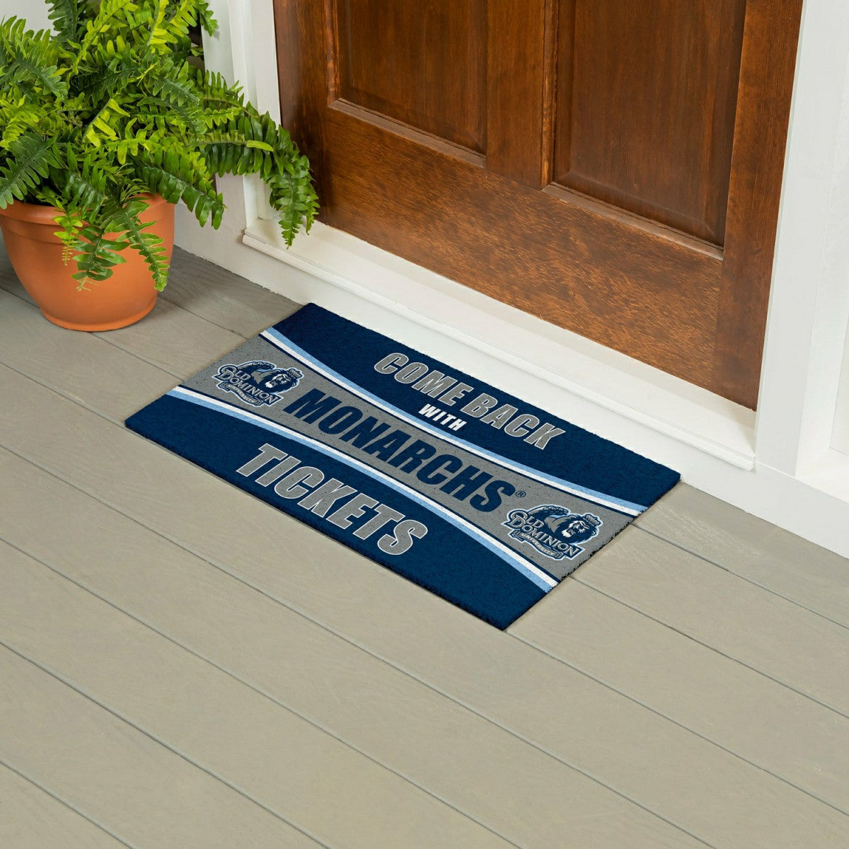 28" x 16" PVC Trapper Mat, Come Back with Tickets, Old Dominion Univer