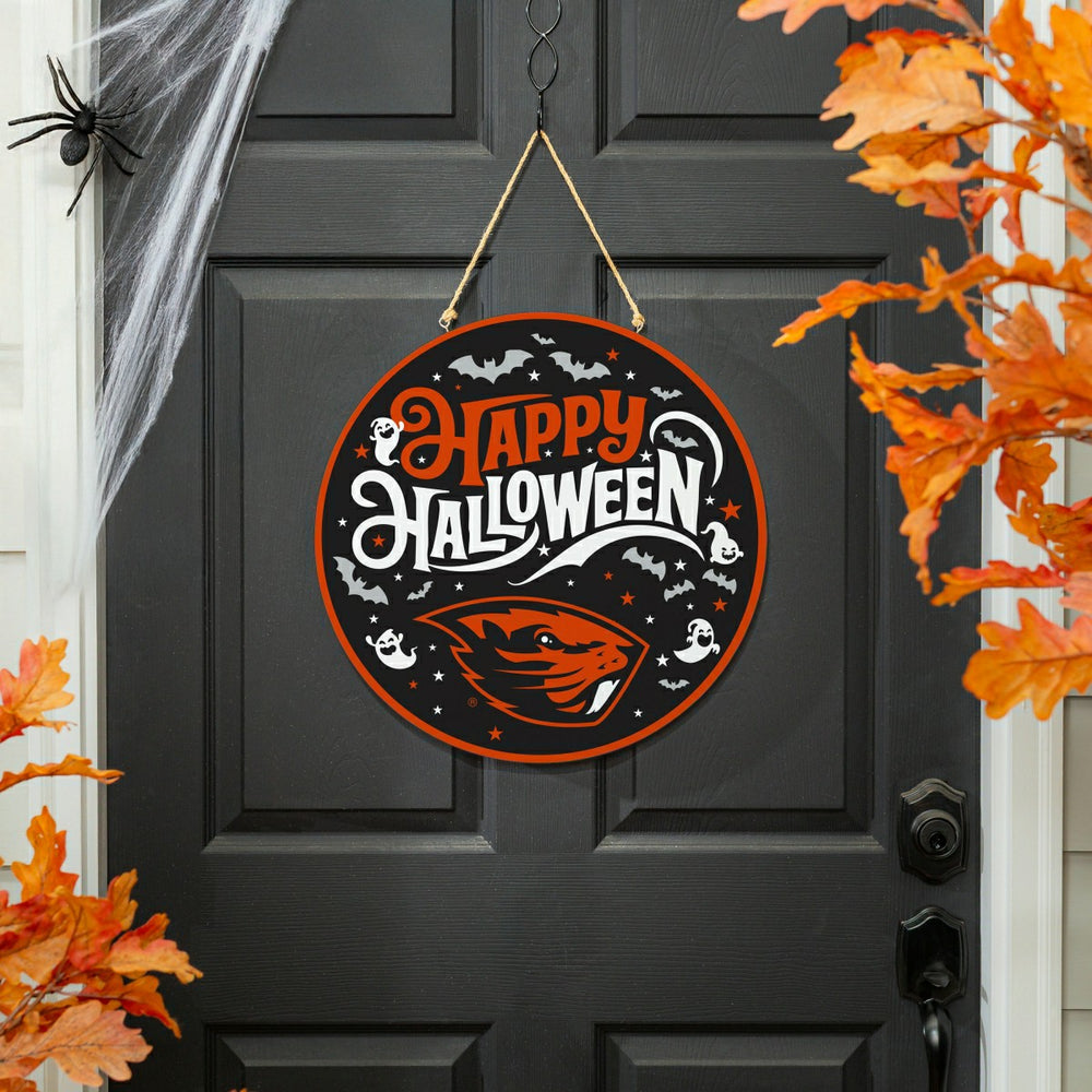 Oregon State University Halloween Round Door Décor with Hanging Rope,