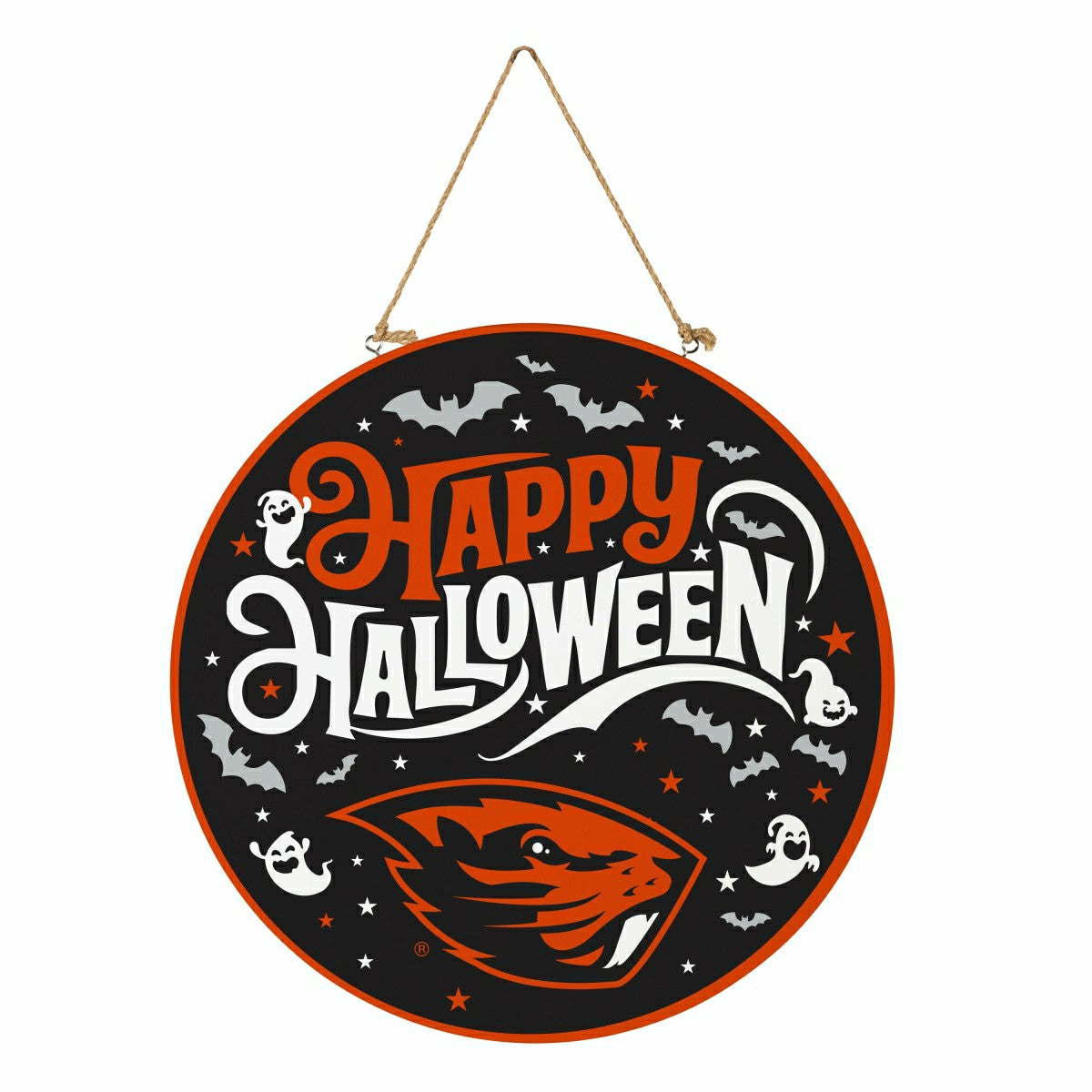 Oregon State University Halloween Round Door Décor with Hanging Rope,