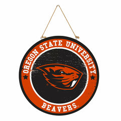 Oregon State University Round Door Décor with Hanging Rope, 18x18