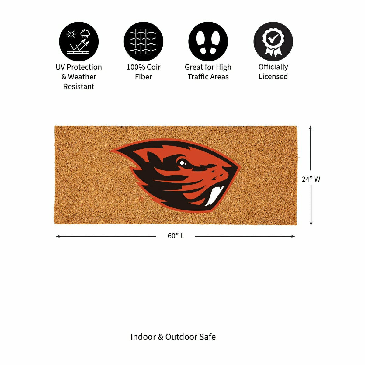 Oregon State University Extra Large Full Color Coir Mat, 60"x24"