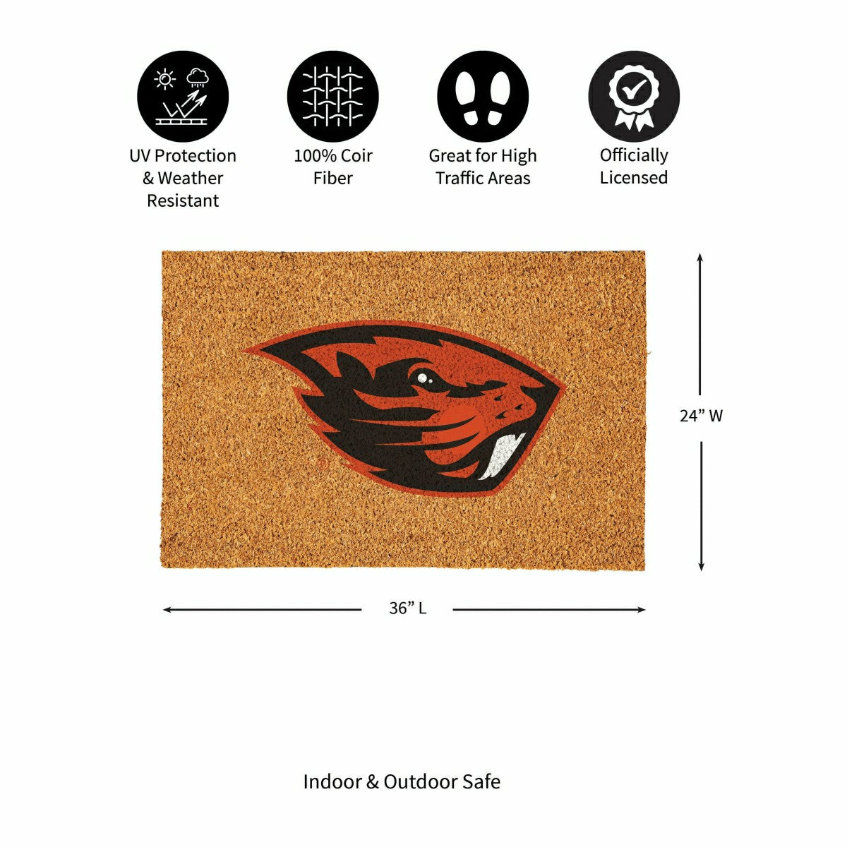 Oregon State University Large Full Color Coir Mat, 36"x24"