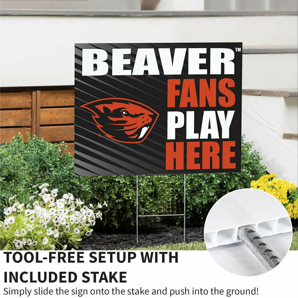 Oregon State University Coroplast Yard Sign "Fans Play Here"