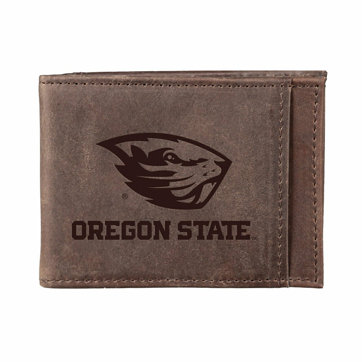 Front Pocket Wallet w/ RFID Blocking, Oregon State University, Brown