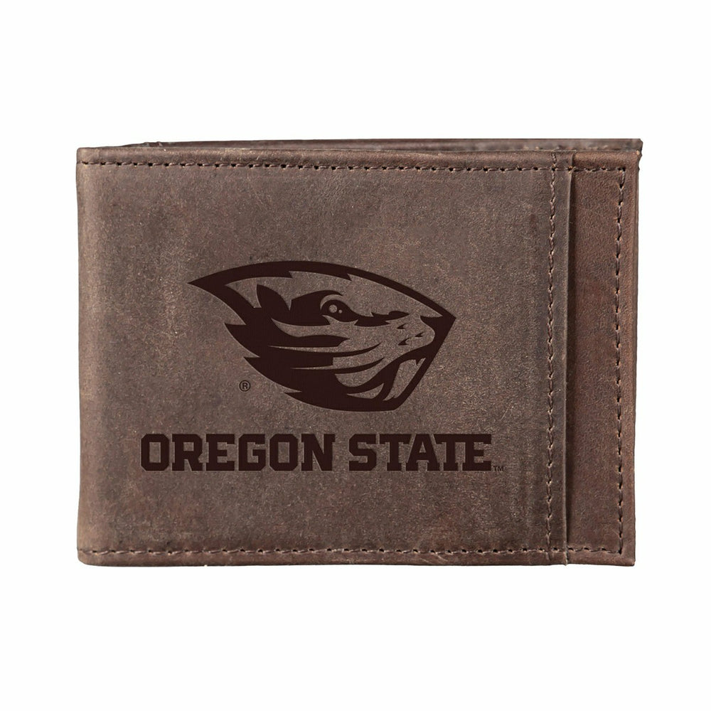 Front Pocket Wallet w/ RFID Blocking, Oregon State University, Brown
