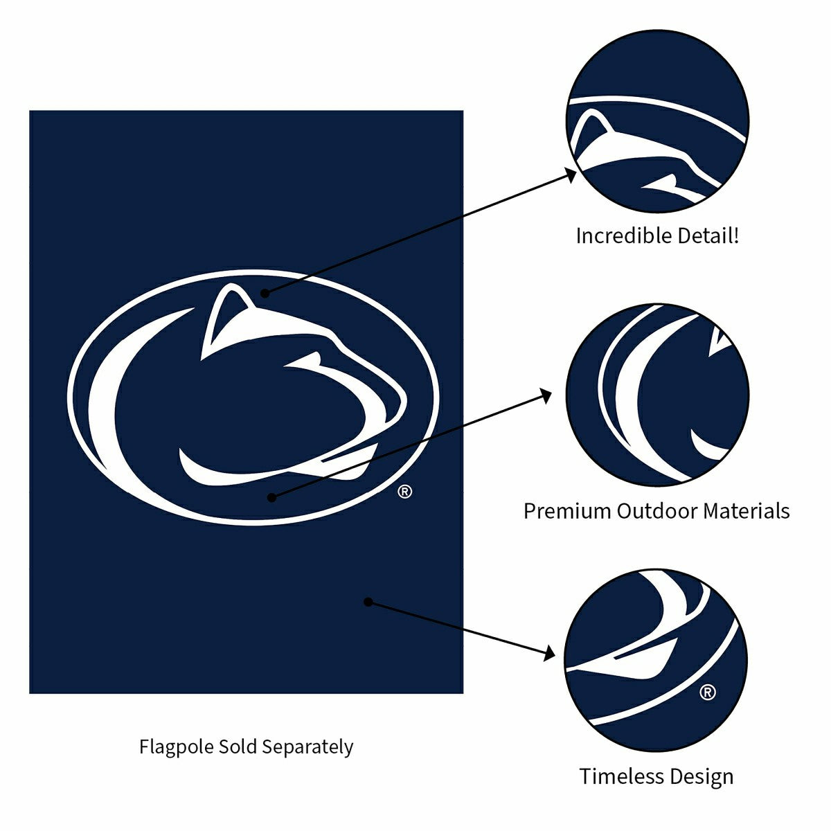 Penn State Applique Garden Flag